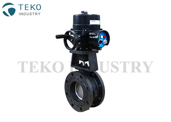 China Electric Actuated Regulating API609 Butterfly Valve Fire Safe Seat With 4-20mA Positioner company