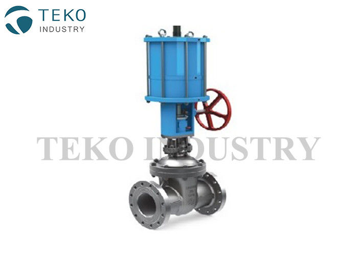 China Pneumatic Actuated Wedge Gate Valve Stainless Steel With Double Action Cyliner company