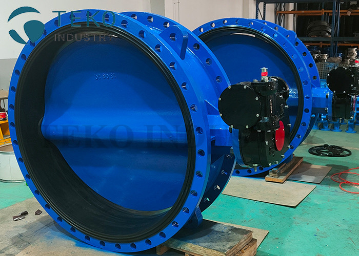 AWWA C504 API609 Butterfly Valve Gear Multi Top Double Flange Rubber Seated