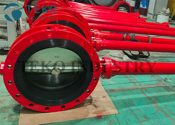 150LB Top Flange End Rubber Seated Butterfly Valve For Water Works