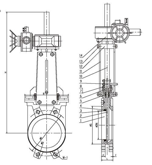 CF8 CF8M Knife Valve , Motorized Electric Actuator Valve For Food Processing 0