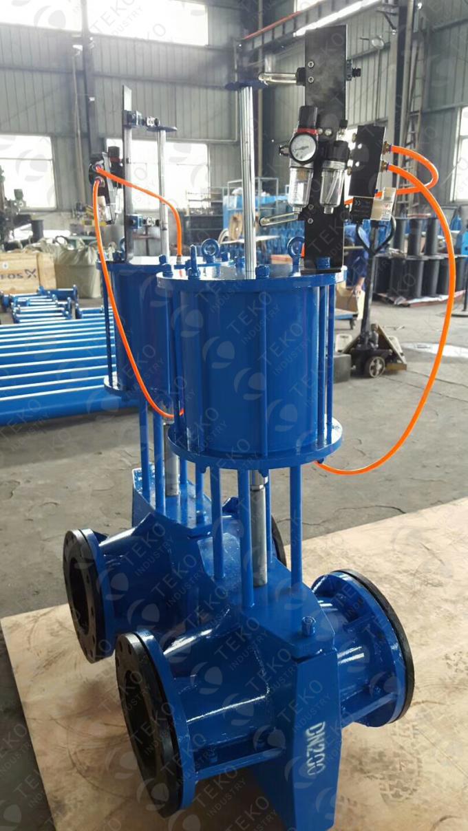 Epoxy Coating Industrial Valves , Full Closed Body Actuated Slurry Pinch Valve 0