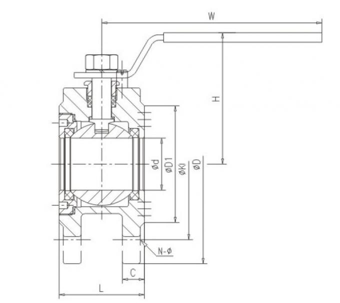 Stainless Steel One Piece Wafer Type Reduced Bore Ball Valve Class 150 For WOG 0