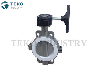 PTFE Seated API609 Butterfly Valve Corrosion Resistant Split Body For Chemical Liquid