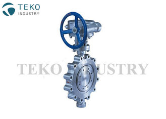 Solid Lug End Triple Eccentric Butterfly Valve Low Attrition With Gearbox Operation