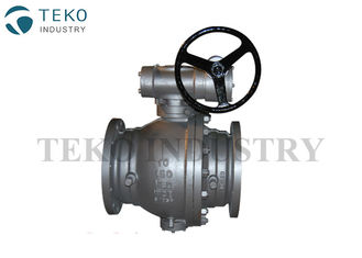 Worm Gear Operation High Pressure Ball Valve Trunnion Mounted Preventing Leakage