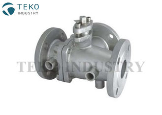 Bitumen Asphalt Flanged Ball Valve 3 Way Steam Jacketed For HIgh Viscosity Fluid
