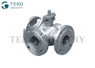Three Way JIS Ball Valve L Port T Port Soft Seated For Oil / Gas Applications