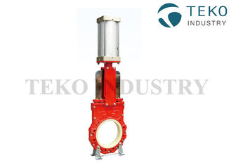 PU Lining Abrasion - Resistant Slurry Knife Gate Valve With Pneumatic Actuator