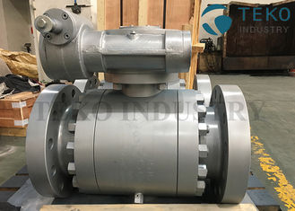 Forged Steel Flange End Worm Gear Operated Trunnion Ball Valve For Oil / Gas ANSI API6D