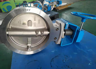 High Temp Wafer Lug Type Modulating Butterfly Valve Worm Gear Stainless Steel