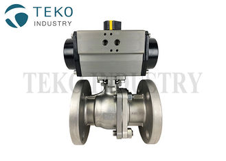 Stainless Steel 150# FB 3PC Flanged Ball Valve Air Actuated With ISO 5211 Mounting