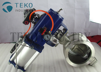 Wafer Flange Connection Chrome Ball Segment Control Valve With YT-1000 Positioner