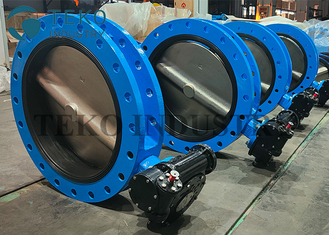 Rubber Resilient Seat Flange End Butterfly Valve EN593 U Type With SS Shaft Pin