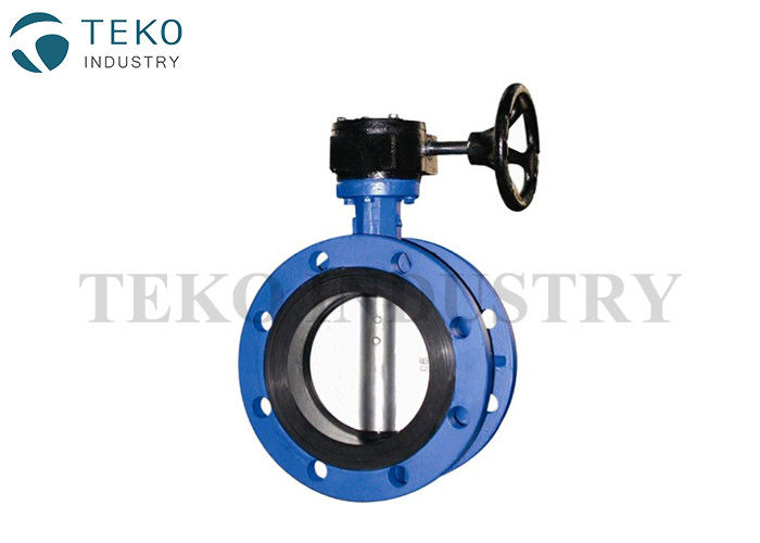 China Worm Gear Operation API609 Butterfly Valve Double Flange With One Piece Through Stem company