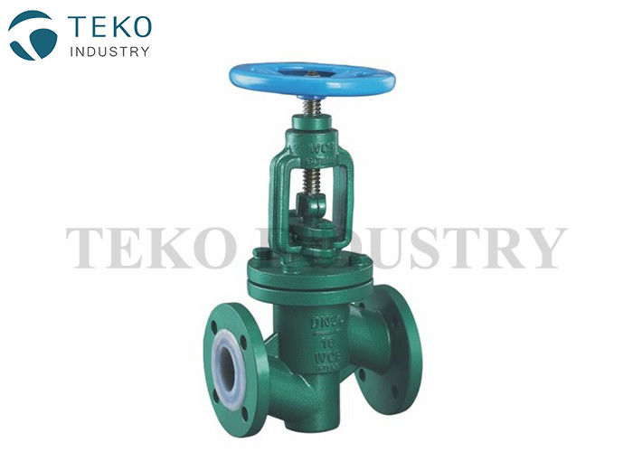 Straight Through PTFE PFA Lined Globe Valve PN10/16 Presssure For Aggressive Liquid