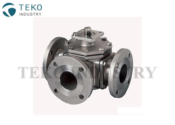 buy Multi Way SS Ball Valve Flange Type 1/2&quot; To 8&quot; L Port RB For Isolation Process online manufacturer