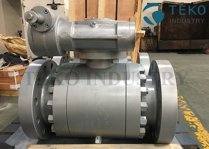 buy Forged Steel Flange End Worm Gear Operated Trunnion Ball Valve For Oil / Gas ANSI API6D online manufacturer