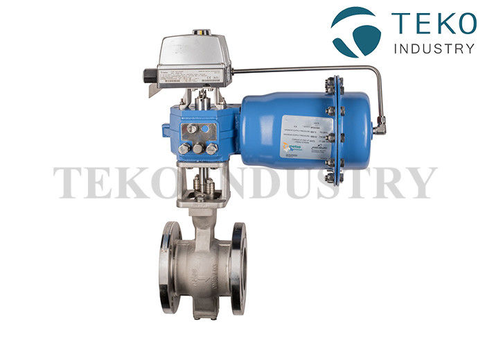buy Wafer End Spring Nitride Flanged Ball Valve / V Shape Ball Segment Control Valve For Slurry online manufacturer
