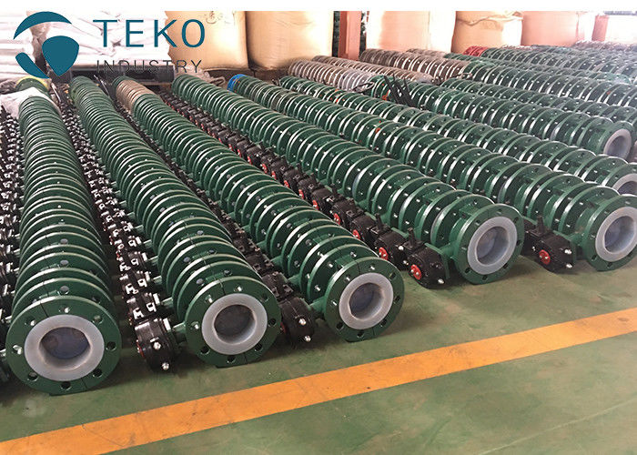 buy Cast Iron Split Body Wafer End PFA Lined Butterfly Valve For Chemicals online manufacturer