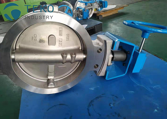 High Temp Wafer Lug Type Modulating Butterfly Valve Worm Gear Stainless Steel