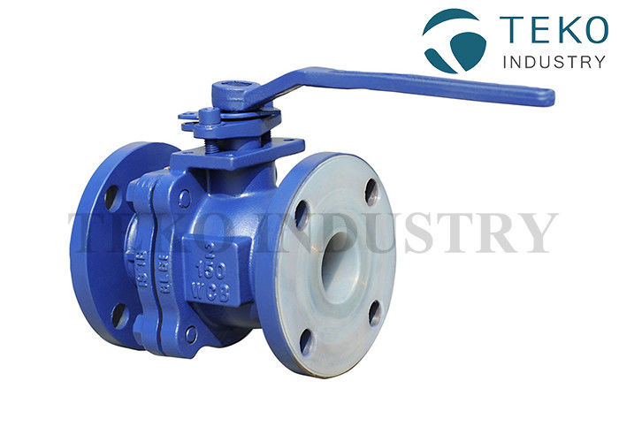 China High Performance PTFE Lined Flange End Ball Valve For Chemicals factory