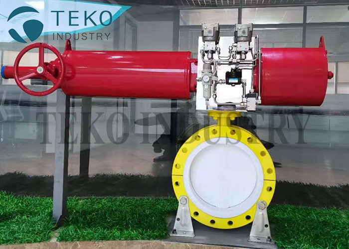 buy Flanged End PTFE Lined PTFE Butterfly Valve For Chemical online manufacturer
