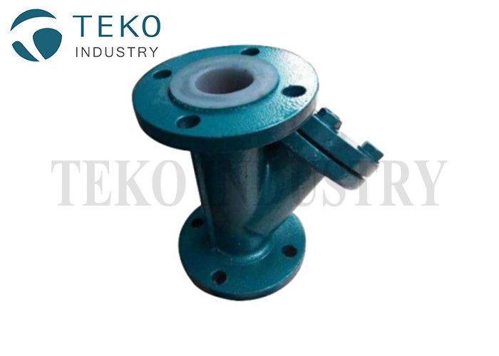 China 1mm 10mm Mesh Filter PFA PTFE Lined Valves Y Strainer For Chemical factory