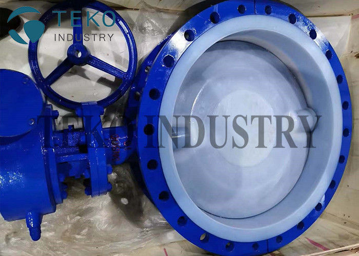 China PN10 PFA Seated Flange End Butterfly PTFE Lined Valves factory