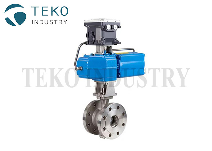 CF3M Hard Seated Segment Ball Control Valve 90 Degree Flange End With 4-20mA Positioner
