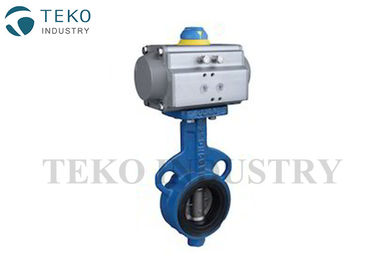 Ductile Iron Body Pneumatic Butterfly Valve Resilient Seat Anti - Leakage For Water Works