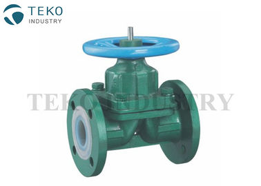 Plastic PTFE Lined Diaphragm Valves Full Bore Through Type For High Corrosive Liquid