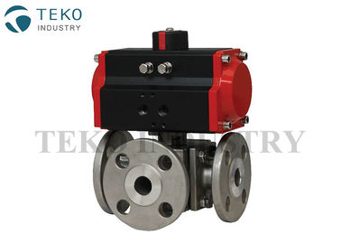 L / T Port Three Way Soft Seated Ball Valve Multifunctional Wiith ISO 5211 Mounting Pad